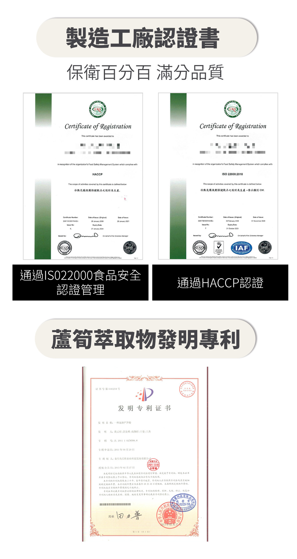 全鋅證書證明